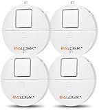 EVA LOGIK Modern Ultra-Thin Window Alarm with Loud 120dB Sound and Vibration Sensors Compatible with Virtually Any Window, Glass Break Alarm Perfect for Home, Office, Dorm Room- 4 Pack