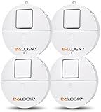 EVA LOGIK Modern Ultra-Thin Window Alarm with Loud 120dB Sound and Vibration Sensors Compatible with Virtually Any Window, Glass Break Alarm Perfect for Home, Office, Dorm Room- 4 Pack