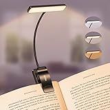 Gritin 19 LED Rechargeable Book Light for Reading in Bed with Memory Function- Eye Caring 3 Color Temperatures,Stepless Dimming Brightness,80 Hrs Runtime Lightweight Clip on Light for Book Lovers