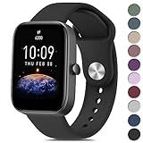 Vanjua Silicone Bands for Amazfit GTR mini Band, Amazfit GTS 4 / GTS 4 Mini / GTS 3 / GTS 2 / GTS 2e / GTS 2 mini / GTS, 20mm Quick Release Soft Sport Replacement Watch Strap for Amazfit Bip 3 / Bip 3 Pro / Bip U Pro / Bip / Bip Lite / Bip S / Bip S lite / Bip U Smart Watch Women Men (Black)