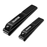 HAWATOUR Nail Clippers Set with Visibly Tin Case, Black