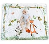 BORITAR Woodland Baby Blankets for Unisex Boys Girls, Super Soft Minky Blanket with Double Layer Dotted Backing for Baby Registry Gift, Shower Party, Toddler Newborn Birthday Party, 30 x 40 Inch