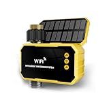 Smart WiFi Water Timer 2 Zone No Need Gateway, Solar WiFi Sprinkler Valve Timer for Garden Hose APP & Remote Control Alexa & Google Voice Compatible,Rain Delay, Manual Mode Sprinkler System