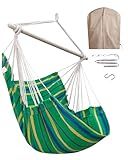 Miztli Hammock Chair with Hanging Chair Cover – Max 500 Lbs, Steel Spreader Bar with Anti-Slip Rings, Comfortable Indoor & Outdoor Hanging Chair – Includes Protective Waterproof Cover (57x45.5 in)