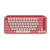 Logitech POP Mechanical Wireless Keyboard with Customizable Emoji Keys, Durable Compact Design, Bluetooth or USB Connectivity, Multi-Device, OS Compatible - Heartbreaker Rose