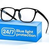 Gaoye Black Blue Light Glasses for Computer & Gaming - Anti UV Ray Lenses, Scratch-Resistant & Comfort Fit