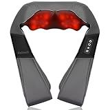 Nekteck Shiatsu Neck Massager with Heat for Pain Relief Deep Tissue, 2026 Upgraded 3D Back Shoulder Kneading Massage Pillow, Body Muscle Relaxation Tool Gifts for Him Her Mom Dad, Gray (NOT Cordless)