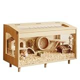 HOTAMO Wooden Hamster Cage with Acrylic Board Base, 31.5"