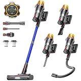 Cordless Vacuum Cleaner, Upgraded 650W 60KPA 70Mins Cordless Stick Vacuum Cleaner with Flexible Hose,Self-Standing,Touch Screen, Anti-tangle Wireless Vacumm Cleaners for Home/Pet Hair/Carpets/Floors