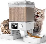 oneisall Automatic Cat Feeder for 2 Cats, 20 Cups/5L Automatic Cat Food Dispenser for Small Pets Indoor, Timed Cat Feeder for Dry Food(White)