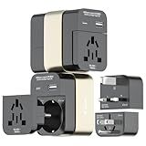 World Universal Travel Adapter, USB-C US Outlets, Surge Protection International Plug Set, Dual Type-C Fast Charging Ports, Compatible for Europe, UK, Australia, Japan Laptop
