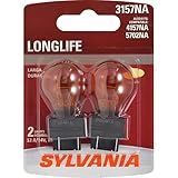 SYLVANIA 3157NA Long Life Mini Bulb - Amber Automotive Light Bulb - Car Signal Light Bulb Ideal for Parking, Side Marker & Turn Signal Applications - 2 Bulbs