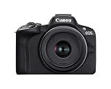 Canon EOS R50 Mirrorless Camera RF-S18-45mm F4.5-6.3 is STM Lens Kit, 24.2 Megapixel CMOS (APS-C) Sensor, 4K Video, Vlogging, Content Creation, Photography, Digital Camera, Black