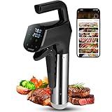 Sous Vide Cooker 2.4G WIFI, Sous Vide Machine with 30 Preset Recipes on APP & Calibration Function, 1100W Ultra-Quiet Immersion Circulator, Accurate Temperature and Time, Fast-Heating with Timer