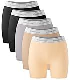 BAMBOO COOL Womens Boxer Briefs Boy Shorts Soft Stretch Panties for Women, 5-Pack