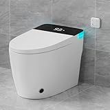 Smart Toilet with Elongated Heated Seat, Auto Flush, Manual Soft-Close Seat & Lid, Night Light, Electric Tankless Toilets with Dual Flush 0.8/1 GPF, MAP 1000g