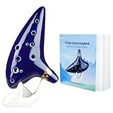 Ohuhu Zelda Ocarina with Song Book (Songs From the Legend of Zelda), 12 Hole Alto C Zelda Ocarinas Play by Link Triforce Christmas Gift for Zelda Fans with Display Stand Protective Bag