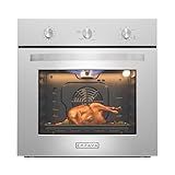 Empava 24 Inch Natural Gas Single Wall Oven with 5 Cooking Modes, Convection Fan and Rotisserie, Knob Control, Stainless Steel