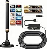 TV Antenna Indoor Antenna for Smart TV for Long Range Reception and All Smart TVs HD Digital Antenna with Amplifier Signal Booster for Local Channels Supports 4K 1080p-Orange