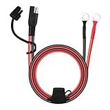 MENTBERY SAE Extension Cable, 2FT 16AWG SAE Battery Connector, Ring Terminal Harness Accessory Cable for Motorcycle Solar Panel RV