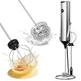 SOUTHMAN Milk Frother Handheld Foamer with Stainless Steel Stand, 3 Speeds Control, Electric Milk Frother Rechargeable Coffee Whisk, Drink Mixer for Latte, Cappuccino
