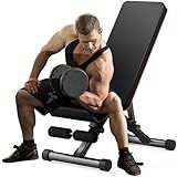 KMFurnila Adjustable Weight Bench for Home Gym, Foldable Incline Decline Sit-Up Bench Workout Equipment for Full Body Strength Training, 795LBS Capacity for Chest, Shoulders, Arms