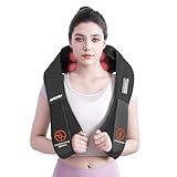 AMZPONY® Cordless Neck Massager for Pain Relief Deep Tissue, Rechargeable Shiatsu Neck and Back Massager with Heat Kneading Shoulder Massage for Body Muscle Pain Relief,Gifts for Mom Dad Friends