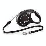 FLEXI New Classic Cord Retractable Dog Leash for Small Dogs up to 33 lbs. – 26 ft., Black | Tangle-Free Pet Walking Leash with One-Handed Brake, Pause, Lock|German Quality Product
