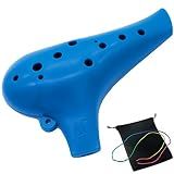 Aestivate Plastic Ocarina Instrument 12 Hole Ocarina Alto C 12-Hole Easy Instrument (Blue)