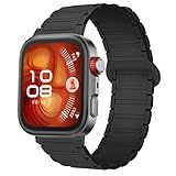 Lamshaw Compatible with Huawei Watch Fit 4 Pro Bands, Silicone Sport Strap Watchband Compatible with Huawei Watch Fit 4 Pro, Fit 4, Fit 3 (Black, for fit 3, 4, 4 pro)