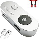 Portable USB Fingerprint Reader for Windows 10/11 PC and Laptops, Windows Hello Biometric Scanner, 360° Touch, Fast Login (<1 Second), Type-C Fingerprint Reader with Security Key.