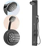 Dura Faucet RV Shower Panel Column – 4 Spray Options – Adjustable Body Sprayers & Handheld Wand – Easy Install with Water-Saving RV Shower System