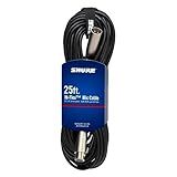 Shure C25J 25-foot Hi-Flex Cable with Chrome XLR Connectors, Black