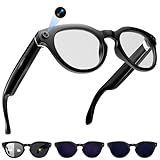 AI Smart Glasses with Camera, 2K Camera Glasses,12MP Video Recording Glasses, Real Time Translation, AI Voice Assistant,Sunglasses with 3 Pack Lenses - Photochromic Lenses,Purple and Blue Lenses