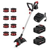 MZK 20V 12-Inch Cordless Weed Wacker, 8000 RPM, 4.0Ah Battery