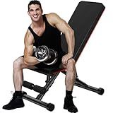 Sweetcrispy Adjustable Weight Bench for Home Gym, Foldable Incline Workout Bench Press 795 LBS Weight Capacity with Easily Adjust Pull Pin, Strength Training Fitness Equipment for Full Body Exercise