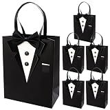 Crisky 6 Pack Classic Black 3D Tuxedo Gift Bags