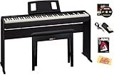 Roland FP-10 Digital Piano - Black Bundle with KSC-FP10 Stand, Bench, Sustain Pedal, Instructional Book, Online Lessons, Instructional DVD, and Austin Bazaar Polishing Cloth