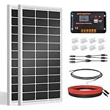 ECO-WORTHY 200 Watts 12 Volt/24 Volt Solar Panel Kit with High Efficiency Monocrystalline Solar Panel and 30A PWM Charge Controller for RV, Camper, Vehicle, Caravan and Other Off Grid Applications