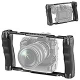 NEEWER Video Camera Cage Rig with Arca Type Base/Dual Grips/Expansion Holes/15mm Rods, Universal Stabilizer Compatible with Sony Canon Nikon DSLR/DSLM, Compatible with SmallRig Accessories, CA016