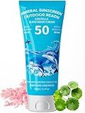 Reef Safe Sunscreen SPF 50, Travel Size Zinc Oxide Mineral Sunscreen, Natural Organic Centella Extract, Lightweight No White Cast, Non-Greasy, For Women & Men, Outdoor Beach Home Office Daily Use