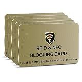 SaiTech IT 5 Pack RFID Blocking Card for Credit Debit ID Card, Golden