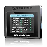 Treedix USB Cable Tester with 2.4" Color Screen for eMarker Reading, PD 3.0/3.1 Detection, Resistor and Continuity Check, Compatible with Lightning, Type-C, Micro-B 2.0/3.0, and Mini-B Cables