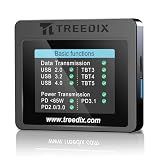 Treedix USB Cable Tester 2.4" Screen for eMarker PD3.0/3.1 Resistor | USB Tester USB C Cable Tester Compatible with Lightning, Type-C, Micro-B 2.0/3.0, and Mini-B Cables, TBT 3/4/5