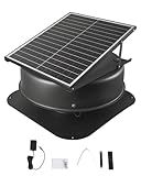 VEVOR 42W Solar Attic Fan, 2800 CFM Smart Roof Vent Built-in Temperature Sensors with Remote Control, Low-Noise & Weatherproof for Attic, Garage, RV Ventilation