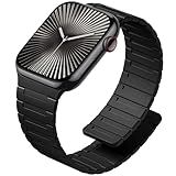 SNBLK Magnetic Watchband Compatible with Apple Watch Bands for Men 44mm 45mm 46mm 49mm 42mm Women, Silicone Sport Strong Magnets Strap for iWatch Series 11 ULTRA 3 ULTRA 2 SE 10 9 8 7 6 5 4 3 1, Black
