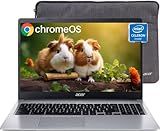acer Chromebook 315 Laptop, 15.6" HD Display, Intel Celeron N4020(Up to 2.8GHz), 4GB RAM, 64GB eMMC, Intel UHD Graphics, 12.5H Long Battery, WiFi, Bluetooth, Chrome OS