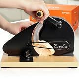 Brvclon Manual Bread Slicer Adjustable Thickness, Hand Crank Bread Slicer for Homemade Sourdough Bread with Scale Line & Suction Cup & Metal Guide,Quality Solid Wood Base & Gift-Level Packaging