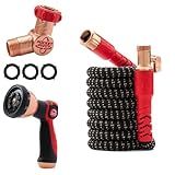 Pocket Hose Copper Head w/New Pocket Pivot Expandable Garden Hose 25 FT, AS-SEEN-ON-TV, Swivels 360°, Advanced Tri-Tex Tubing & Force Field Jacket, 3X Stronger, Lead-Free, No-Kink, Anti-Burst w/APT