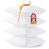 Utopia Bedding Set of 4 Waterproof Pillow Protectors with Zipper Queen Size (White), Ultra Soft Pillow Covers, Bed Bug and Dust Mite Proof Pillow Encasements, Moisture Wicking Pillow Cases